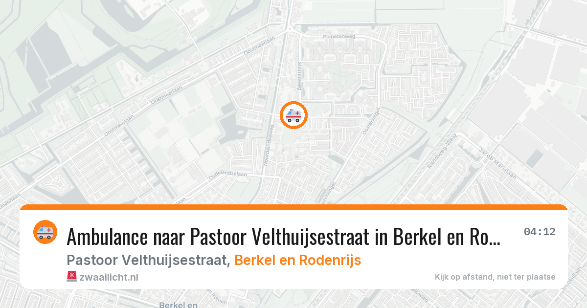 Ambulance naar Pastoor Velthuijsestraat in Berkel en Rodenrijs — 13 jun 2026