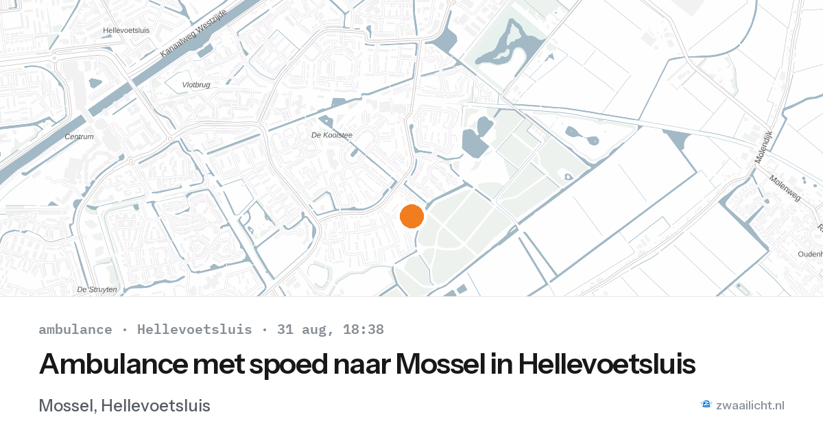 Ambulance met spoed naar Mossel in Hellevoetsluis — 31 aug 2026