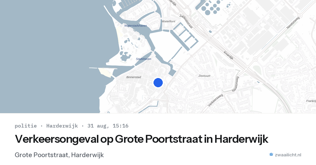 Verkeersongeval op Grote Poortstraat in Harderwijk — 31 aug 2026