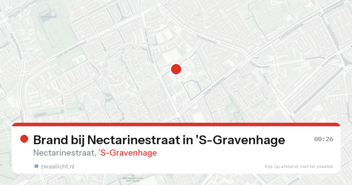 Brand bij Nectarinestraat in 'S-Gravenhage — 22 aug 2026