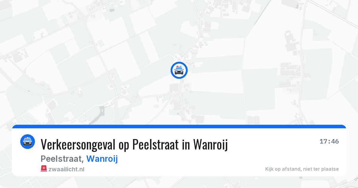 Verkeersongeval op Peelstraat in Wanroij — 12 apr 2026
