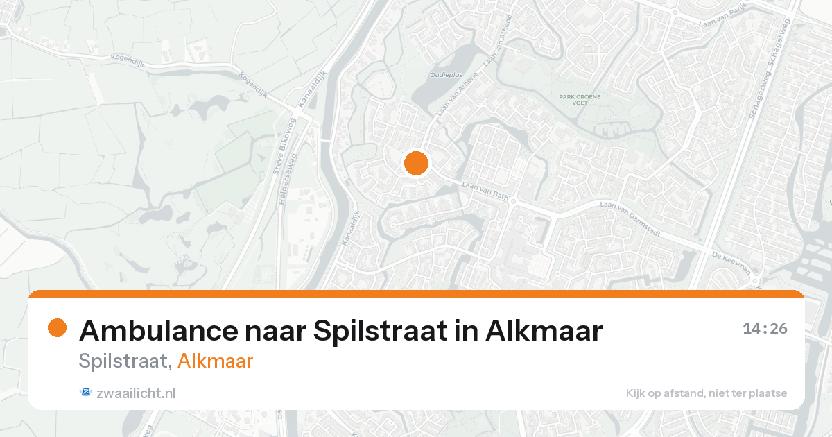 Ambulance naar Spilstraat in Alkmaar — 17 aug 2026