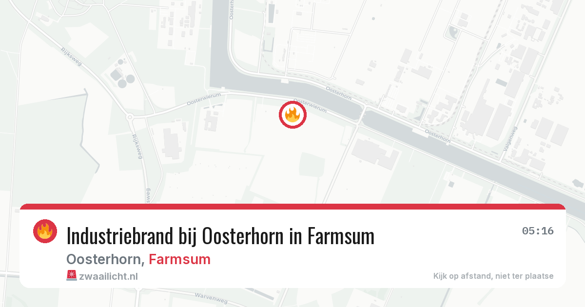 Industriebrand bij Oosterhorn in Farmsum — 31 mei 2026