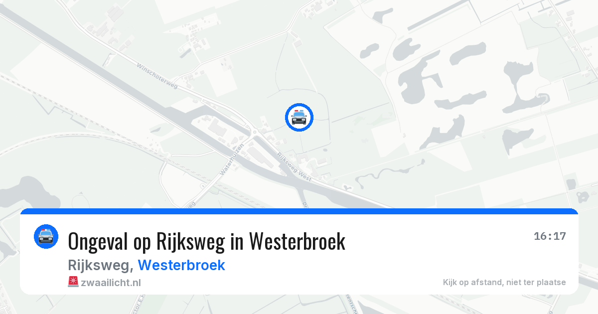Ongeval op Rijksweg in Westerbroek — 16 apr 2026
