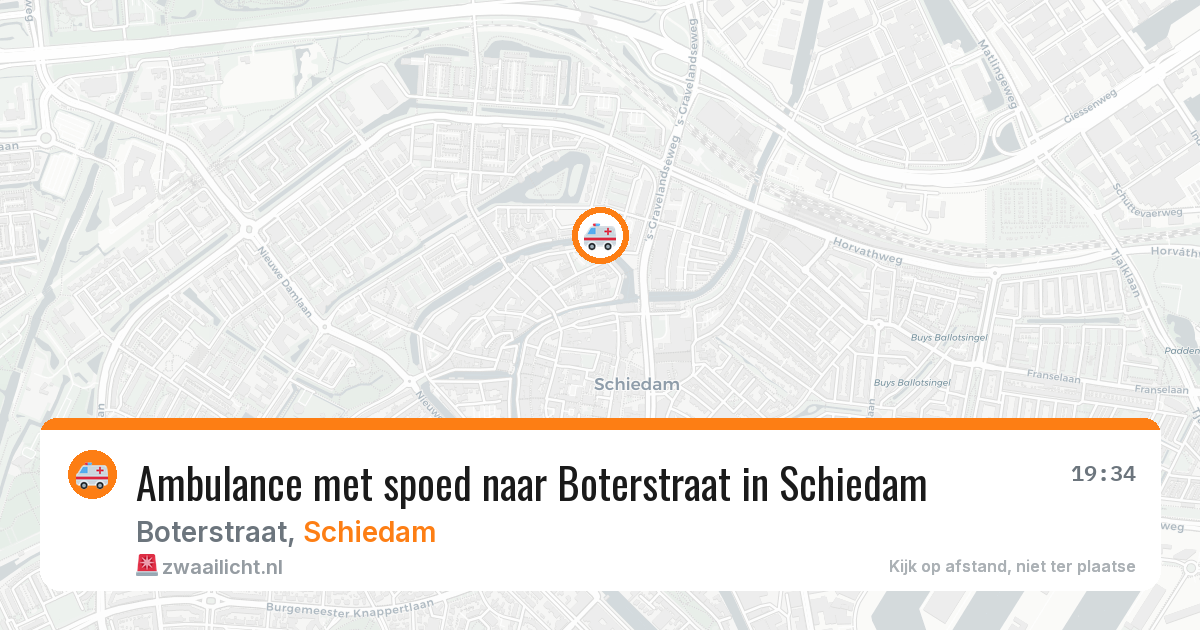 Ambulance met spoed naar Boterstraat in Schiedam — 17 jun 2026