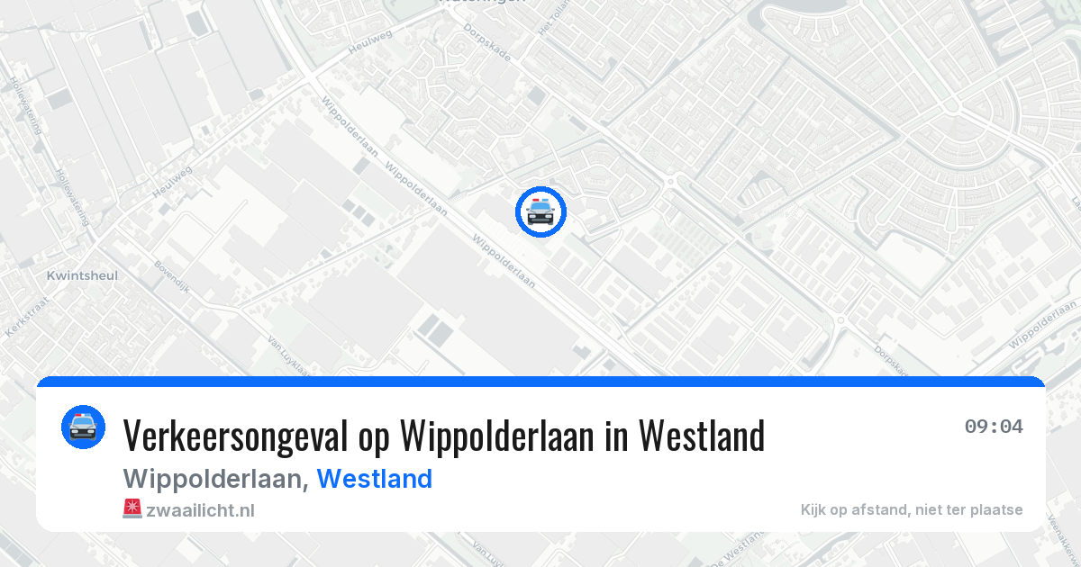 Verkeersongeval op Wippolderlaan in Westland — 13 aug 2026