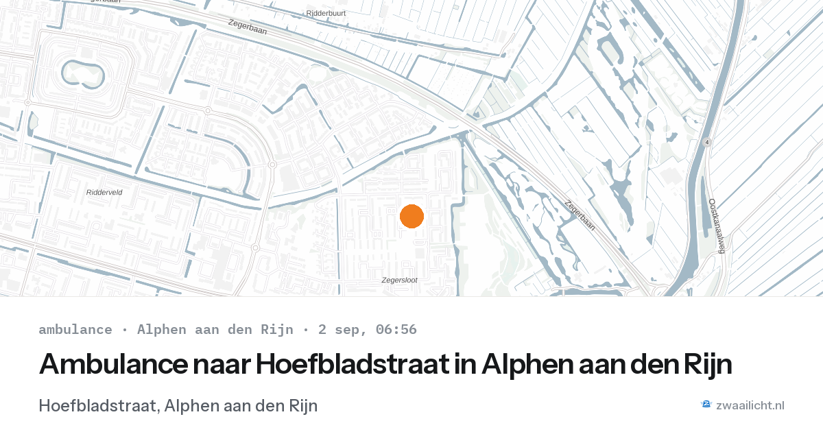 Ambulance naar Hoefbladstraat in Alphen aan den Rijn — 2 sep 2026