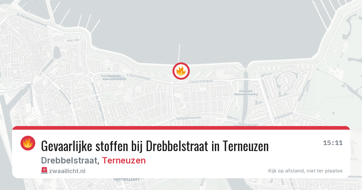 Gevaarlijke stoffen bij Drebbelstraat in Terneuzen — 12 aug 2026