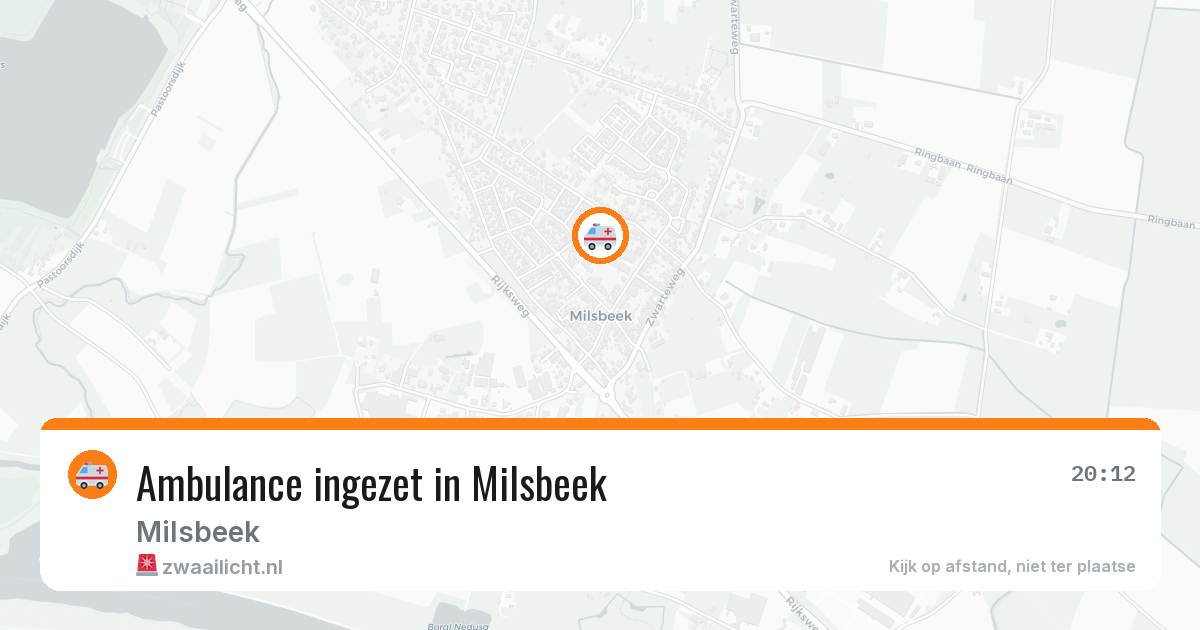 Ambulance ingezet in Milsbeek — 31 jul 2026