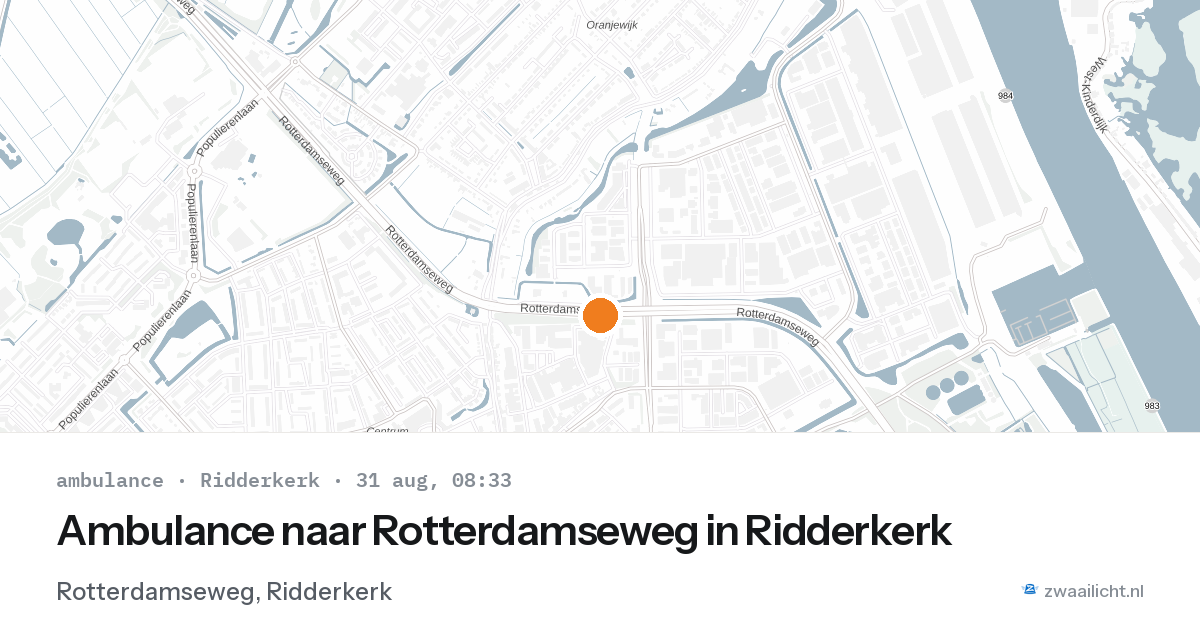 Ambulance naar Rotterdamseweg in Ridderkerk — 31 aug 2026