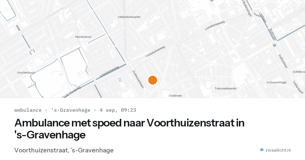 Ambulance met spoed naar Voorthuizenstraat in 's-Gravenhage — 4 sep 2026