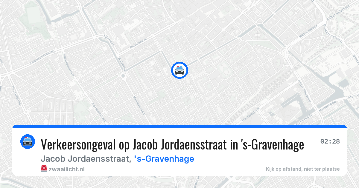 Verkeersongeval op Jacob Jordaensstraat in 's-Gravenhage — 4 jul 2026