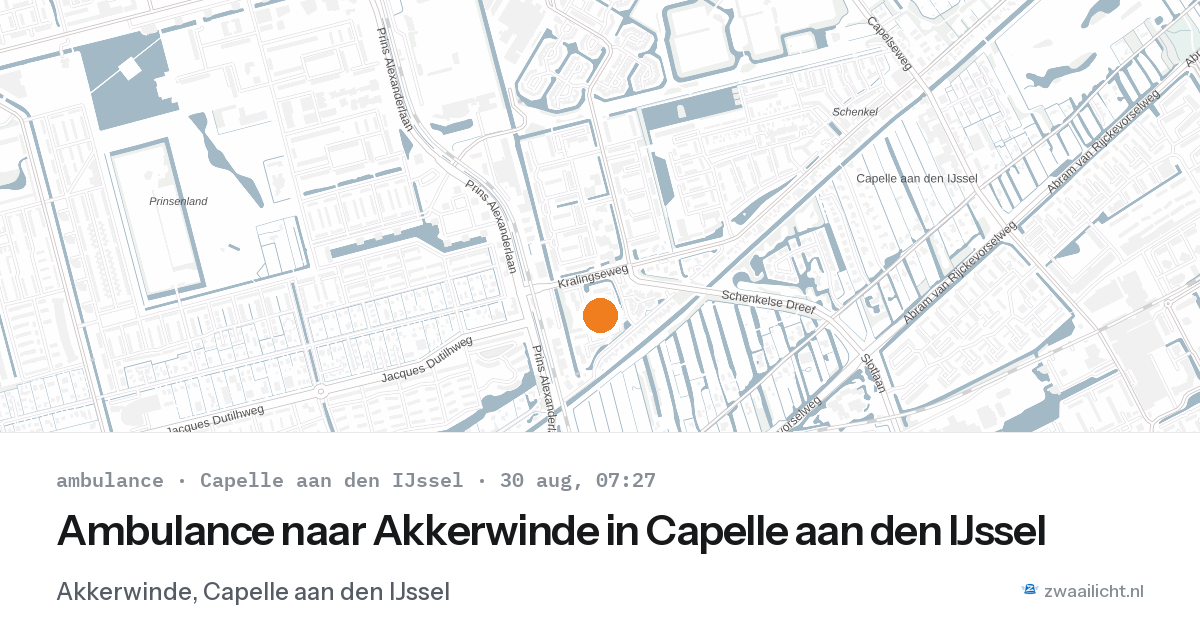Ambulance naar Akkerwinde in Capelle aan den IJssel — 30 aug 2026