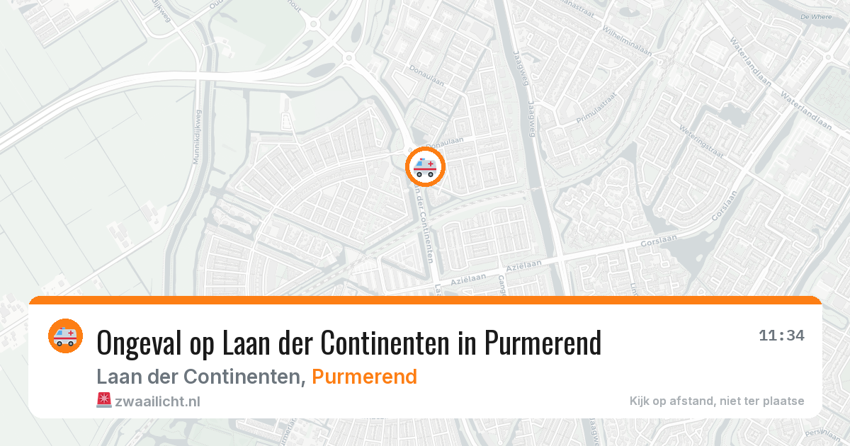 Ongeval op Laan der Continenten in Purmerend — 18 jun 2026