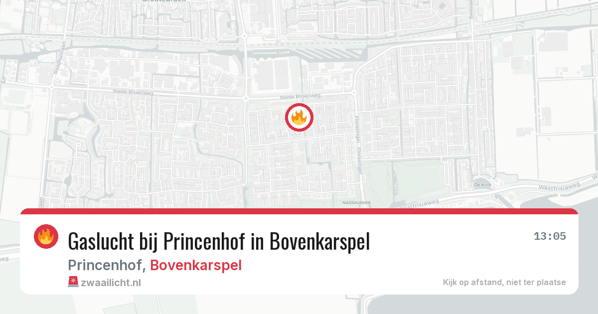 Gaslucht bij Princenhof in Bovenkarspel — 29 jan 2026