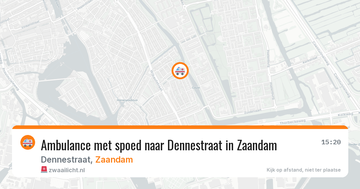 Ambulance met spoed naar Dennestraat in Zaandam — 24 mei 2026