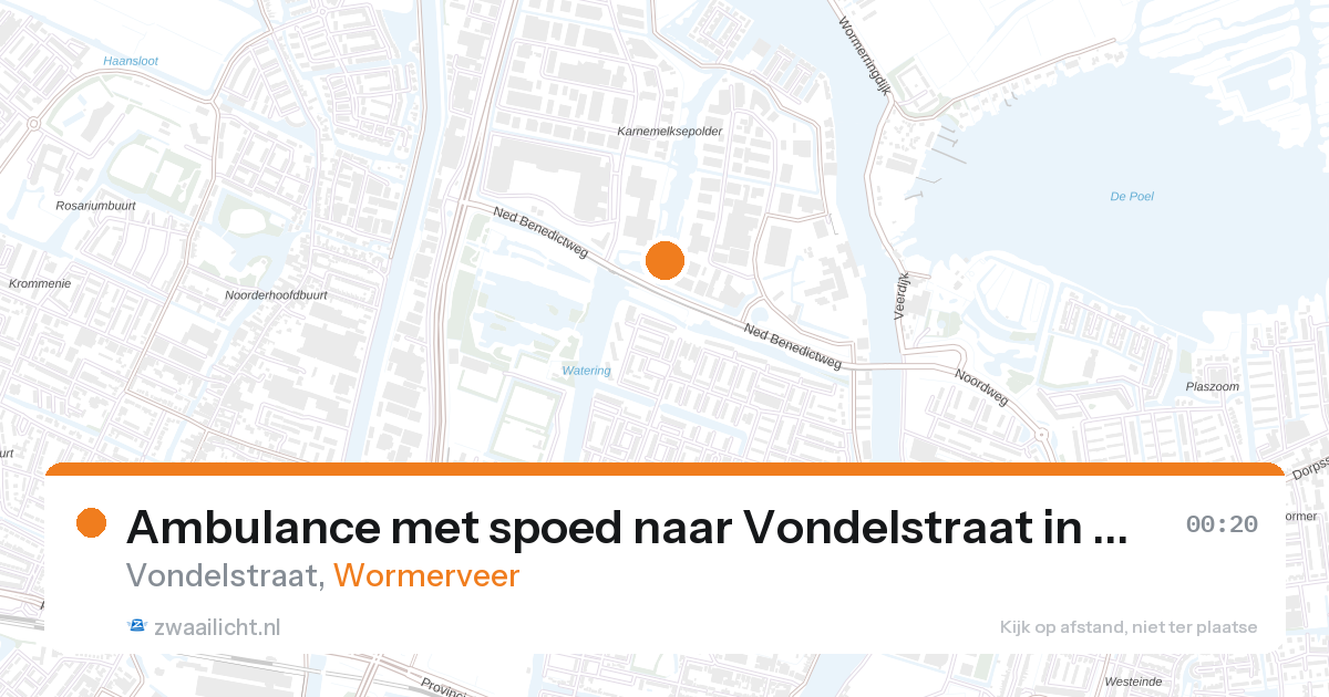 Ambulance met spoed naar Vondelstraat in Wormerveer — 29 jun 2026