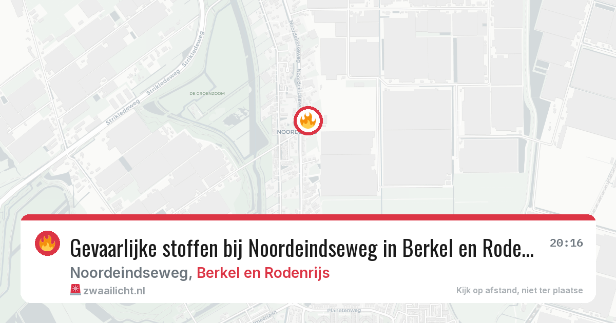 Gevaarlijke stoffen bij Noordeindseweg in Berkel en Rodenrijs — 23 jul 2026