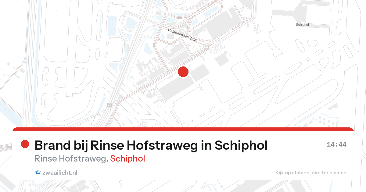 Brand bij Rinse Hofstraweg in Schiphol — 28 aug 2026