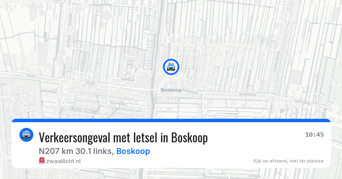 Verkeersongeval met letsel in Boskoop — 30 mei 2026