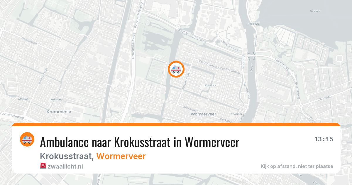 Ambulance naar Krokusstraat in Wormerveer — 2 aug 2026