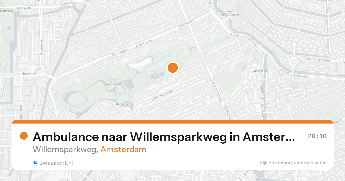 Ambulance naar Willemsparkweg in Amsterdam — 22 aug 2026