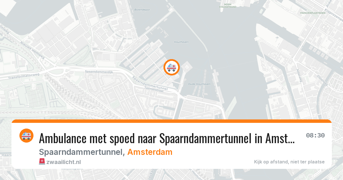 Ambulance met spoed naar Spaarndammertunnel in Amsterdam — 16 jun 2026