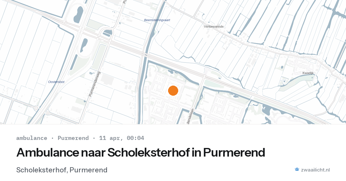 Ambulance naar Scholeksterhof in Purmerend — 10 apr 2026