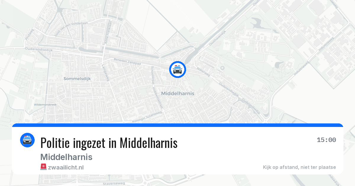 Politie ingezet in Middelharnis — 12 jun 2026 | 🚨 Zwaailicht.nl