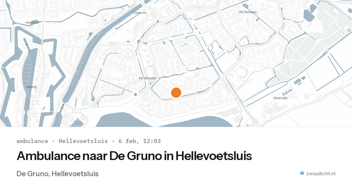 Ambulance naar De Gruno in Hellevoetsluis — 6 feb 2026