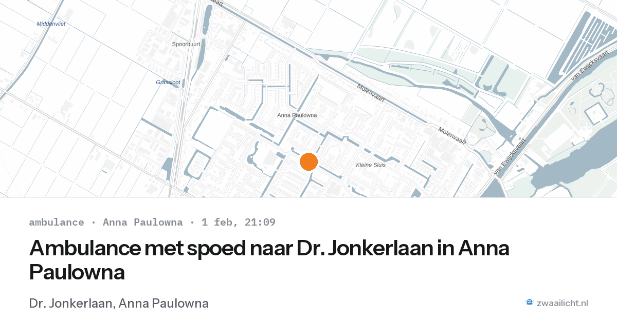 Ambulance met spoed naar Dr. Jonkerlaan in Anna Paulowna — 1 feb 2026