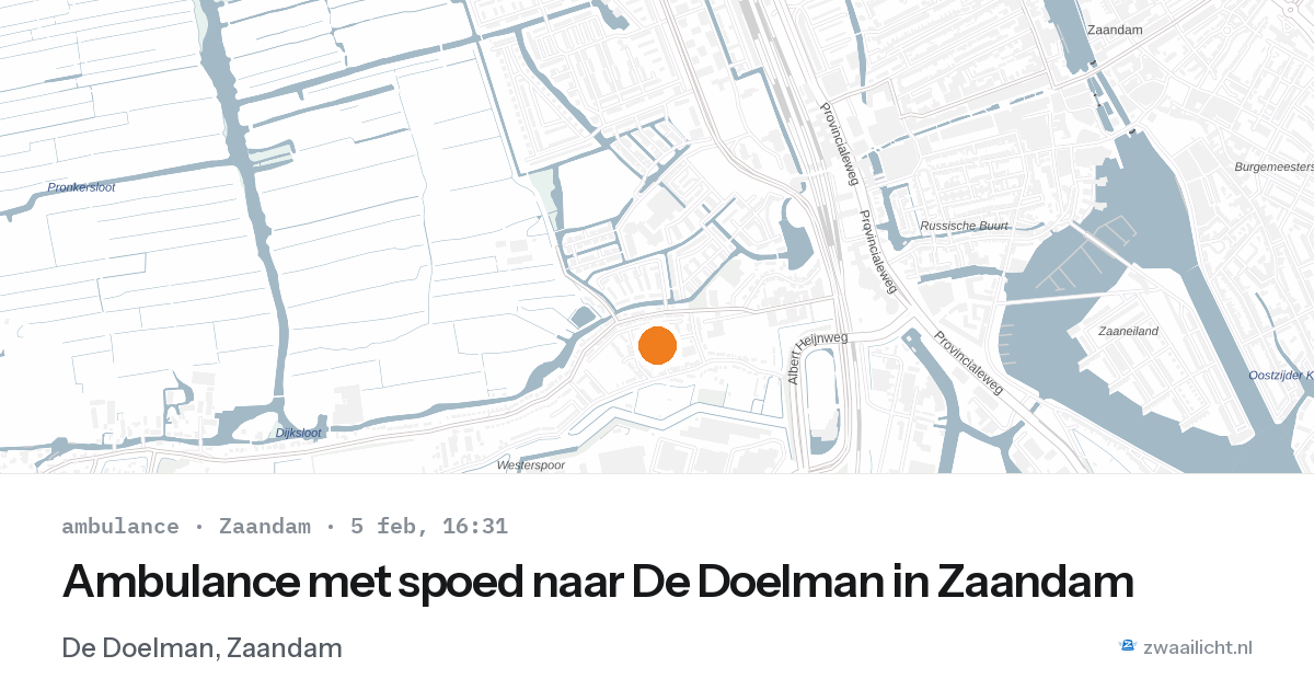 Ambulance met spoed naar De Doelman in Zaandam — 5 feb 2026