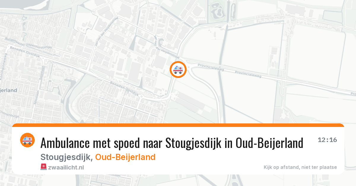 Ambulance met spoed naar Stougjesdijk in Oud-Beijerland — 10 mrt 2026