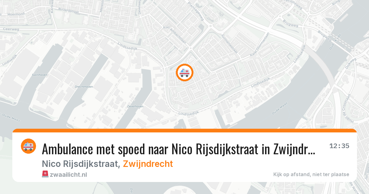 Ambulance met spoed naar Nico Rijsdijkstraat in Zwijndrecht — 8 mei 2026