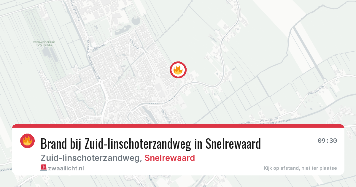 Brand bij Zuid-linschoterzandweg in Snelrewaard — 28 jun 2026