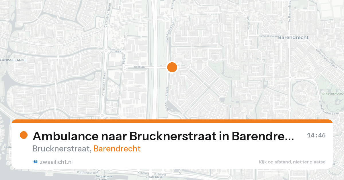 Ambulance naar Brucknerstraat in Barendrecht — 23 aug 2026