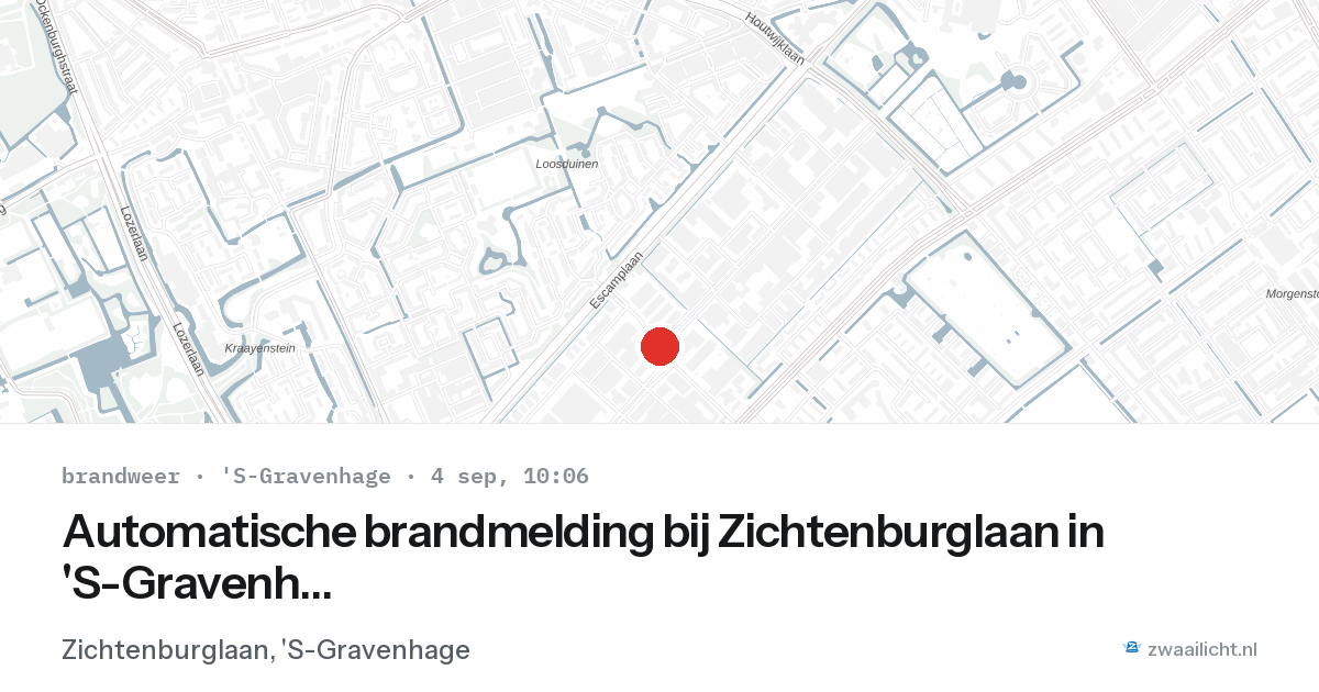 Automatische brandmelding bij Zichtenburglaan in 'S-Gravenhage — 4 sep 2026