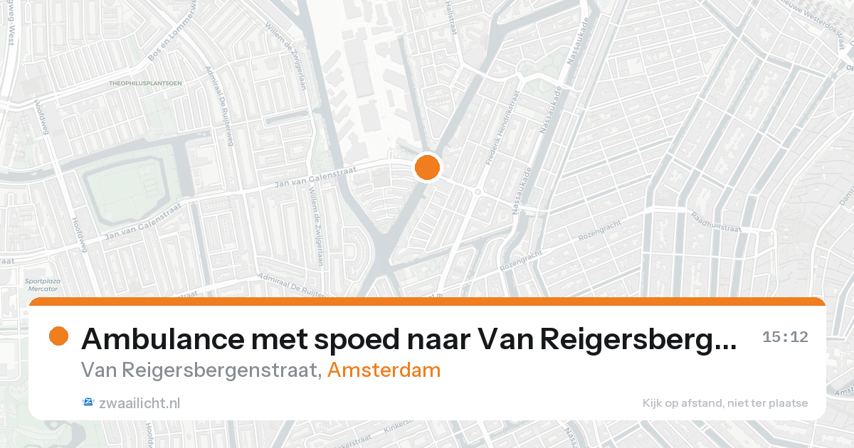 Ambulance met spoed naar Van Reigersbergenstraat in Amsterdam — 15 aug 2026