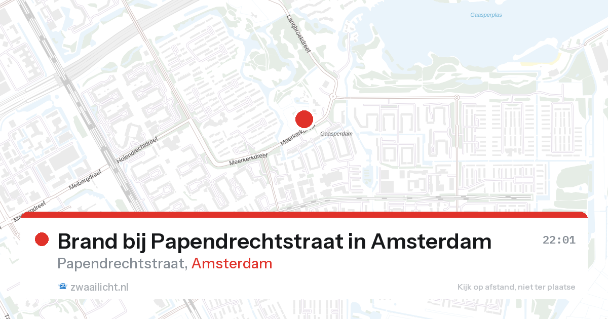 Brand bij Papendrechtstraat in Amsterdam — 27 aug 2026