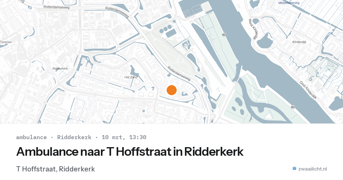 Ambulance naar T Hoffstraat in Ridderkerk — 10 mrt 2026