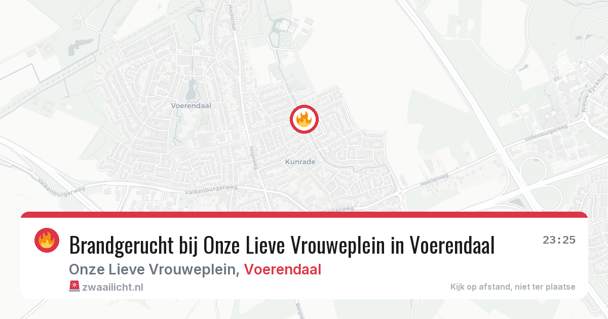 Brandgerucht bij Onze Lieve Vrouweplein in Voerendaal — 27 jul 2026