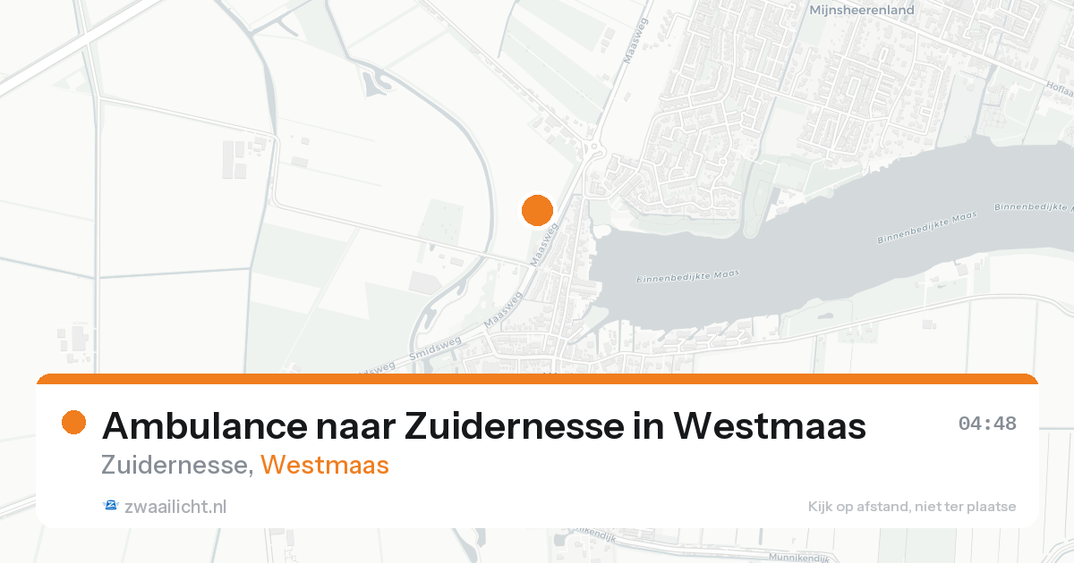 Ambulance naar Zuidernesse in Westmaas — 18 aug 2026