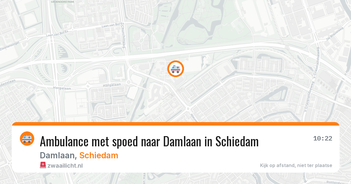 Ambulance met spoed naar Damlaan in Schiedam — 27 apr 2026
