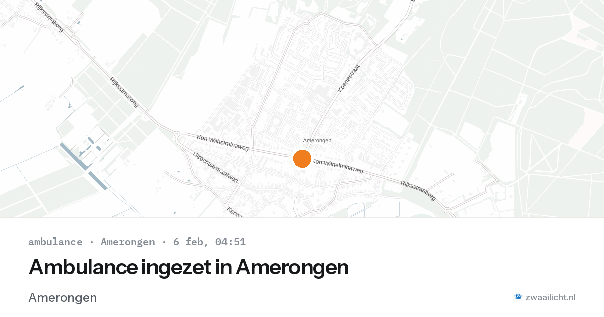 Ambulance ingezet in Amerongen — 6 feb 2026
