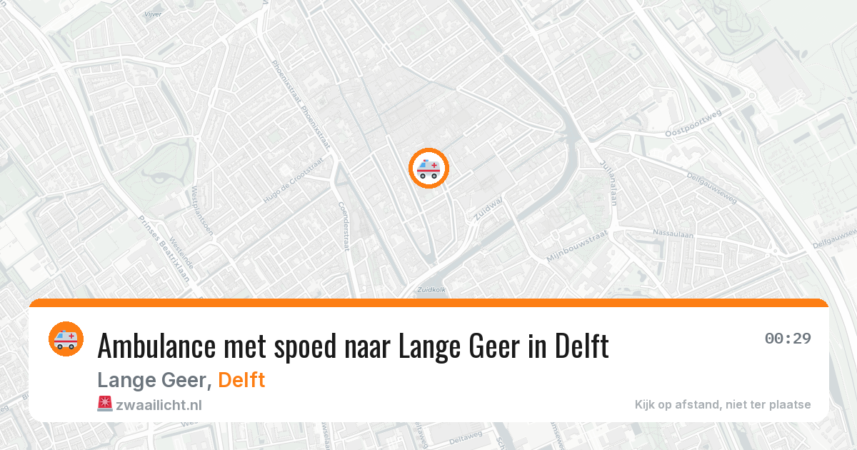 Ambulance met spoed naar Lange Geer in Delft — 16 jul 2026