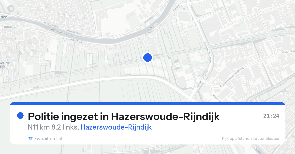 Politie ingezet in Hazerswoude-Rijndijk — 15 aug 2026 | 🚨 Zwaailicht.nl