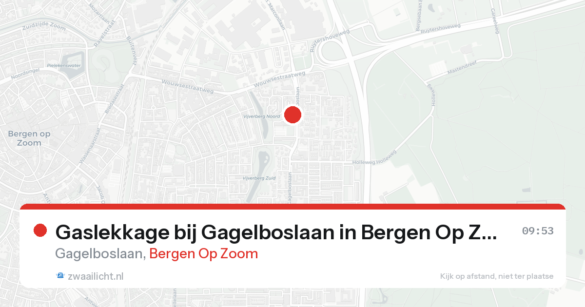 Gaslekkage bij Gagelboslaan in Bergen Op Zoom — 18 aug 2026