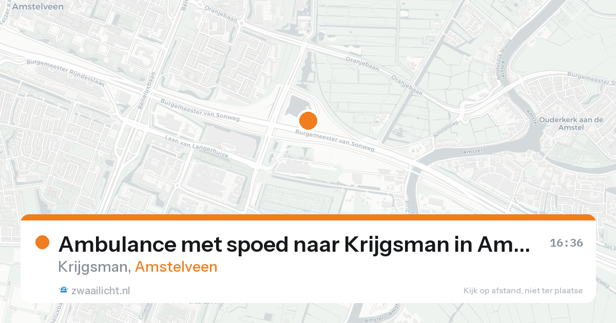 Ambulance met spoed naar Krijgsman in Amstelveen — 19 aug 2026
