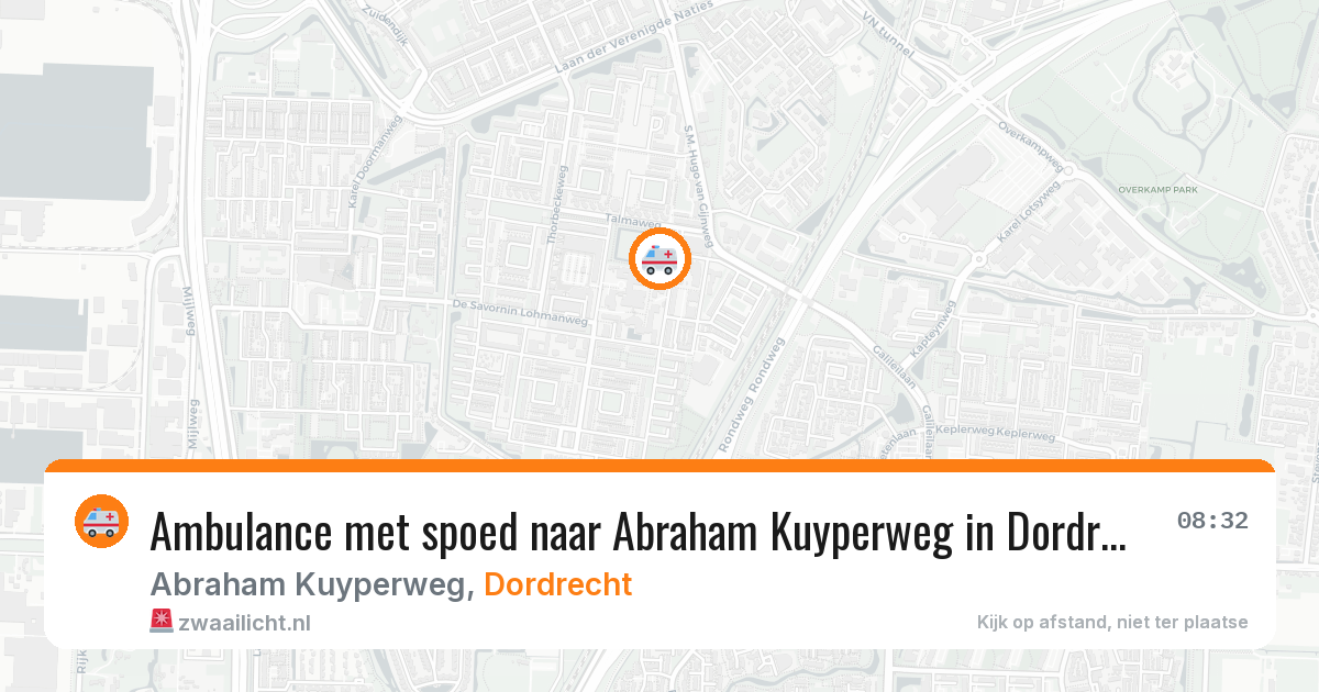 Ambulance met spoed naar Abraham Kuyperweg in Dordrecht — 26 mrt 2026