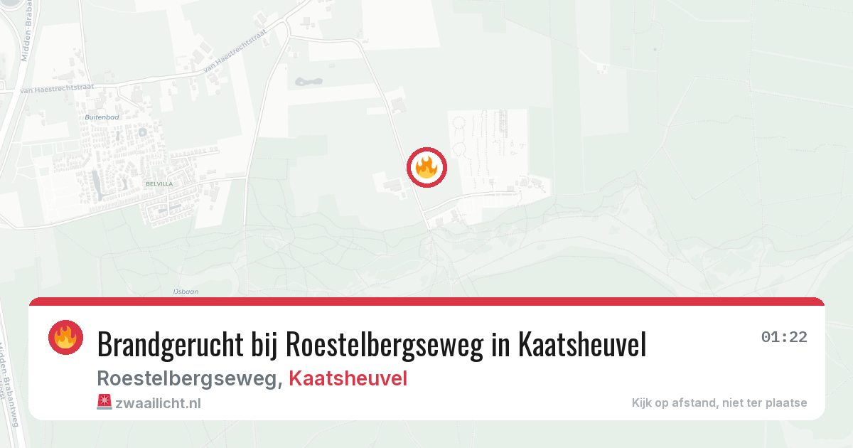 Brandgerucht bij Roestelbergseweg in Kaatsheuvel — 8 aug 2026